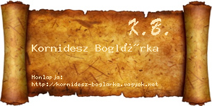 Kornidesz Boglárka névjegykártya