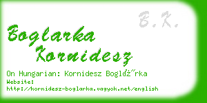boglarka kornidesz business card